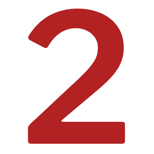 A large red number 2 on a darker red background.